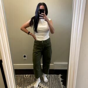 Anthropologie Pilcro Barrel Pants Green Women's Size 29 Petite